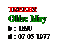 Text Box: TREEBY
Olive May
b : 1890

d : 07 05 1977
