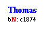 Text Box: Thomas
bN: c1874
