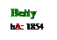 Text Box: Betty
bA: 1854
