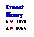 Text Box: Ernest
Henry
b V: 1878
d P: 1965
