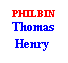 Text Box: PHILBIN
Thomas
 Henry
