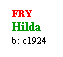 Text Box: FRY
Hilda
b: c1924
