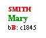 Text Box: SMITH
Mary
bB: c1845
