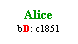 Text Box: Alice
bD: c1851
